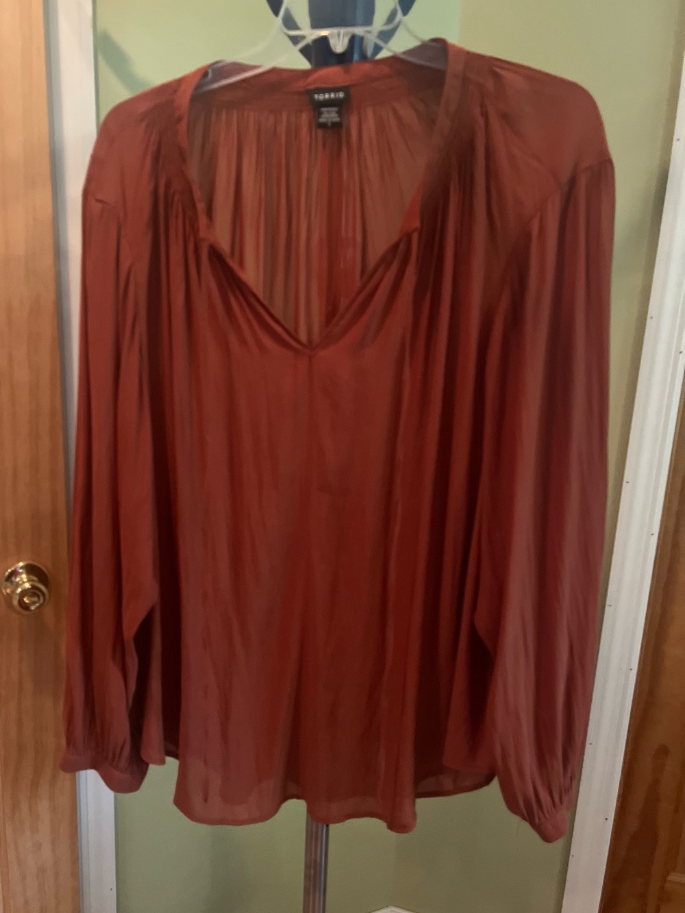Torrid Women's Long-Sleeve V-Neck Blouse (size 5)